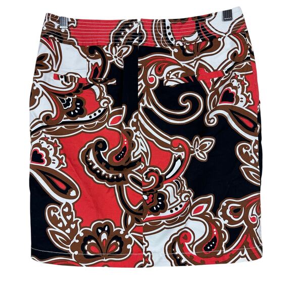 Merona Y2K Paisley Print Mini Skirt Size 8 Retro Boho Festival Retro Resortwear - Picture 2 of 6